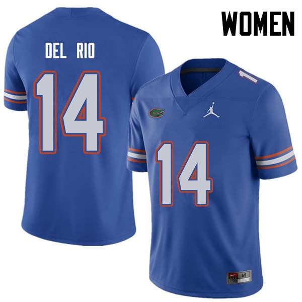 NCAA Florida Gators Luke Del Rio Women's #14 Jordan Brand Royal Stitched Authentic College Football Jersey TKF4264HI